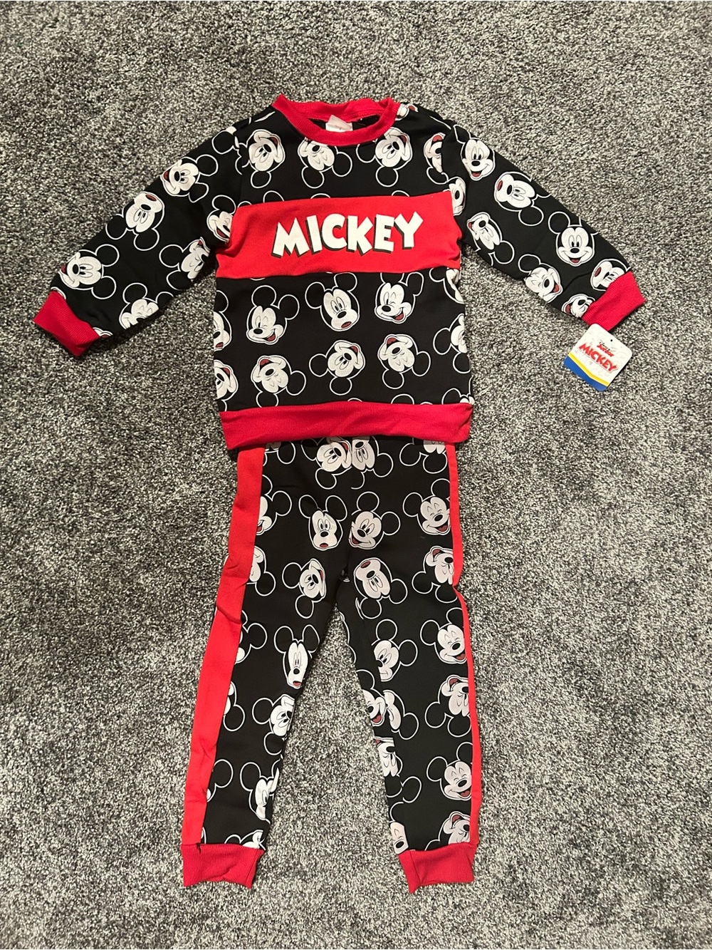 NWT Disney Mickey Black & Red Kids Jogger Set or Pajama Set